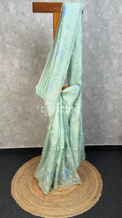 SILK ORGANZA APPLIQUE EMBROIDERY SAREE