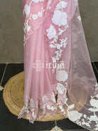 SILK ORGANZA APPLIQUE EMBROIDERY SAREE