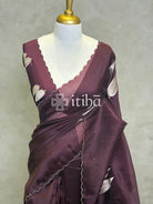 SILK ORGANZA APPLIQUE EMBROIDERY SAREE