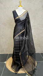 SILK ORGANZA BANARASI SAREE - Black
