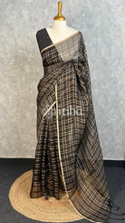 SILK ORGANZA BANARASI SAREE - Black