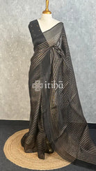 SILK ORGANZA BANARASI SAREE - Black