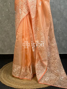 SILK ORGANZA CHIKANKARI EMBROIDERY SAREE