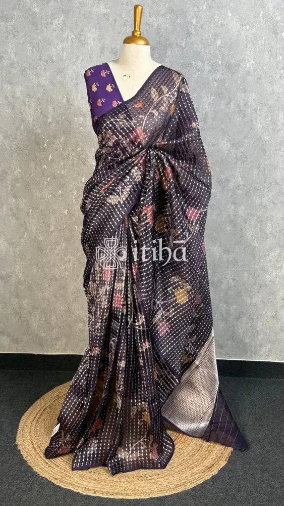 SILK ORGANZA DIGITAL PRINT BANARASI SAREE