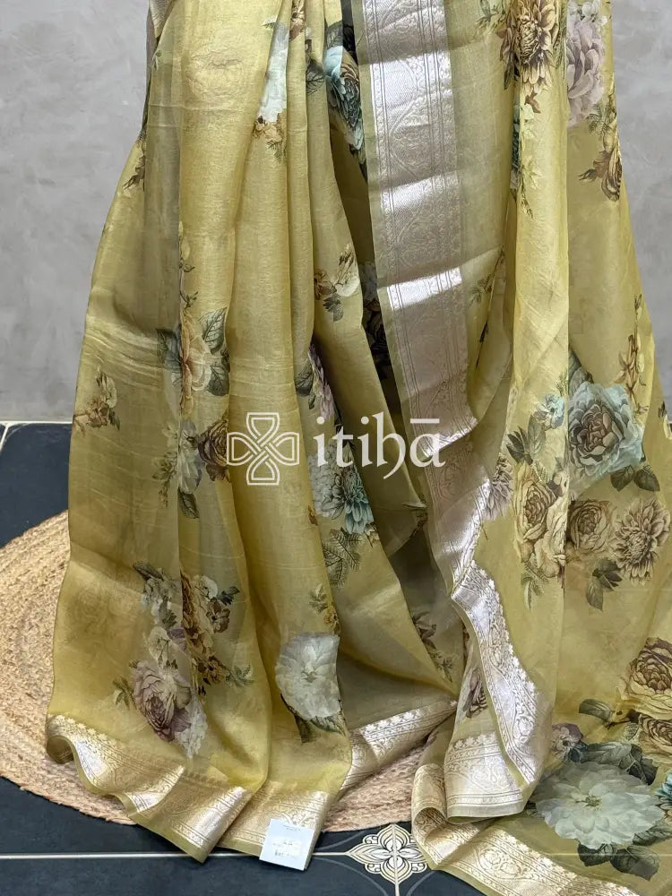 SILK ORGANZA DIGITAL PRINT BANARASI SAREE