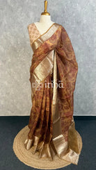 SILK ORGANZA DIGITAL PRINT BANARASI SAREE