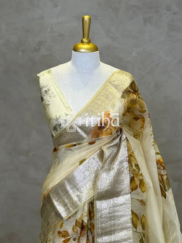 SILK ORGANZA DIGITAL PRINT BANARASI SAREE