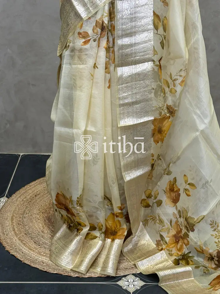 SILK ORGANZA DIGITAL PRINT BANARASI SAREE