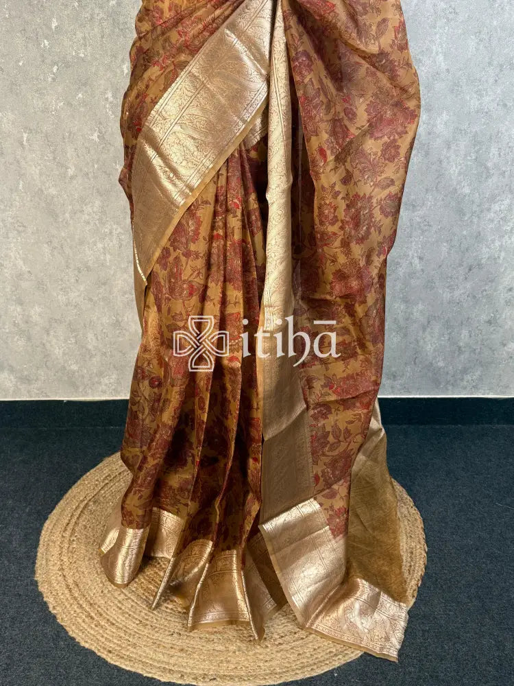 SILK ORGANZA DIGITAL PRINT BANARASI SAREE