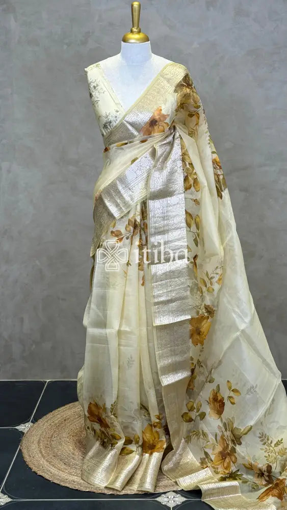 SILK ORGANZA DIGITAL PRINT BANARASI SAREE