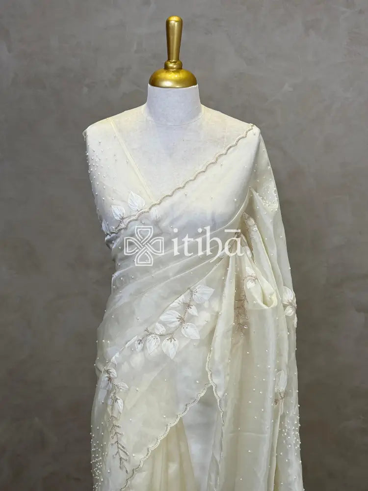 SILK ORGANZA EMBROIDERY SAREE