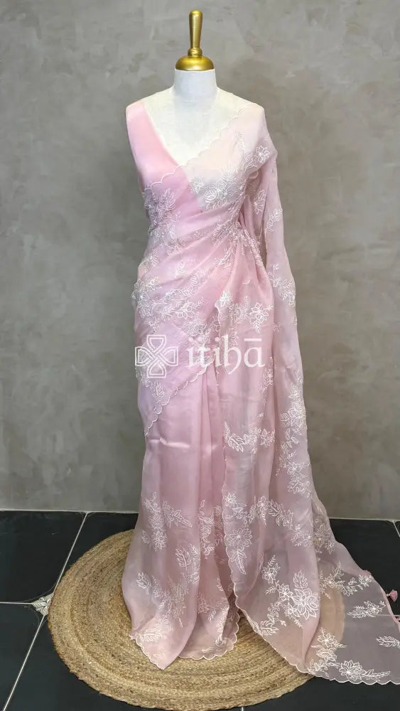 SILK ORGANZA EMBROIDERY SAREE