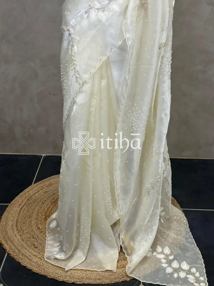 SILK ORGANZA EMBROIDERY SAREE