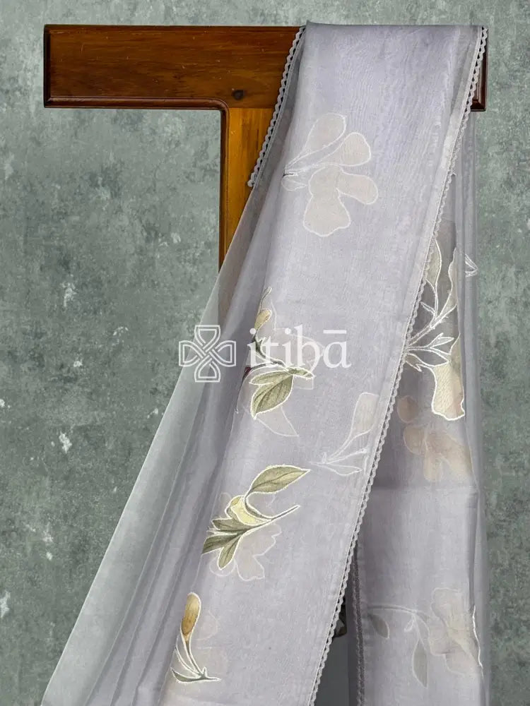 SILK ORGANZA EMBROIDERY SAREE