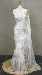SILK ORGANZA EMBROIDERY SAREE