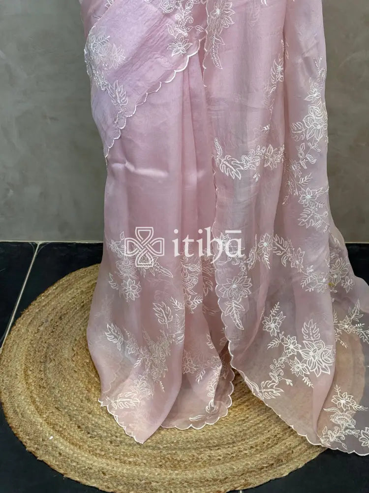 SILK ORGANZA EMBROIDERY SAREE
