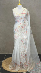 SILK ORGANZA EMBROIDERY SAREE