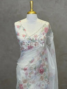 SILK ORGANZA EMBROIDERY SAREE