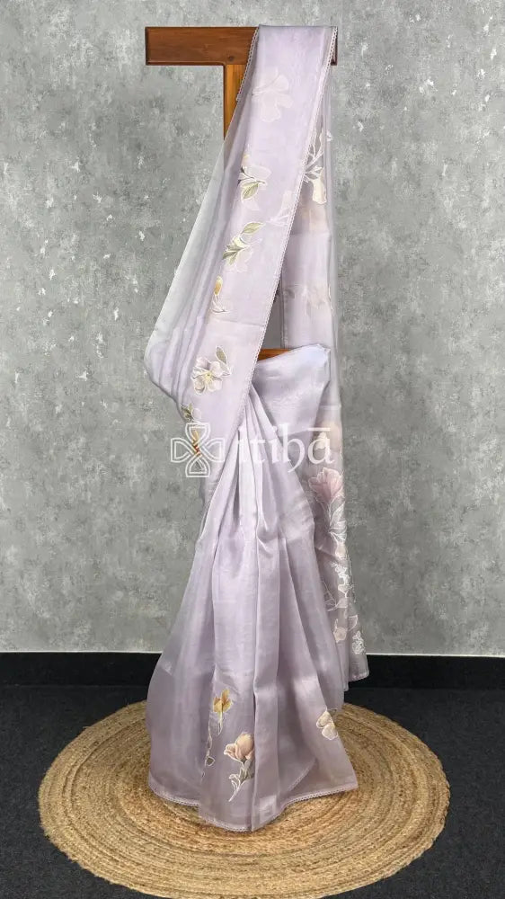 SILK ORGANZA EMBROIDERY SAREE