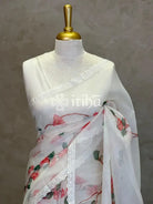 SILK ORGANZA FLORAL PRINTED EMBROIDERY SAREE