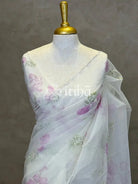 SILK ORGANZA FLORAL PRINTED EMBROIDERY SAREE