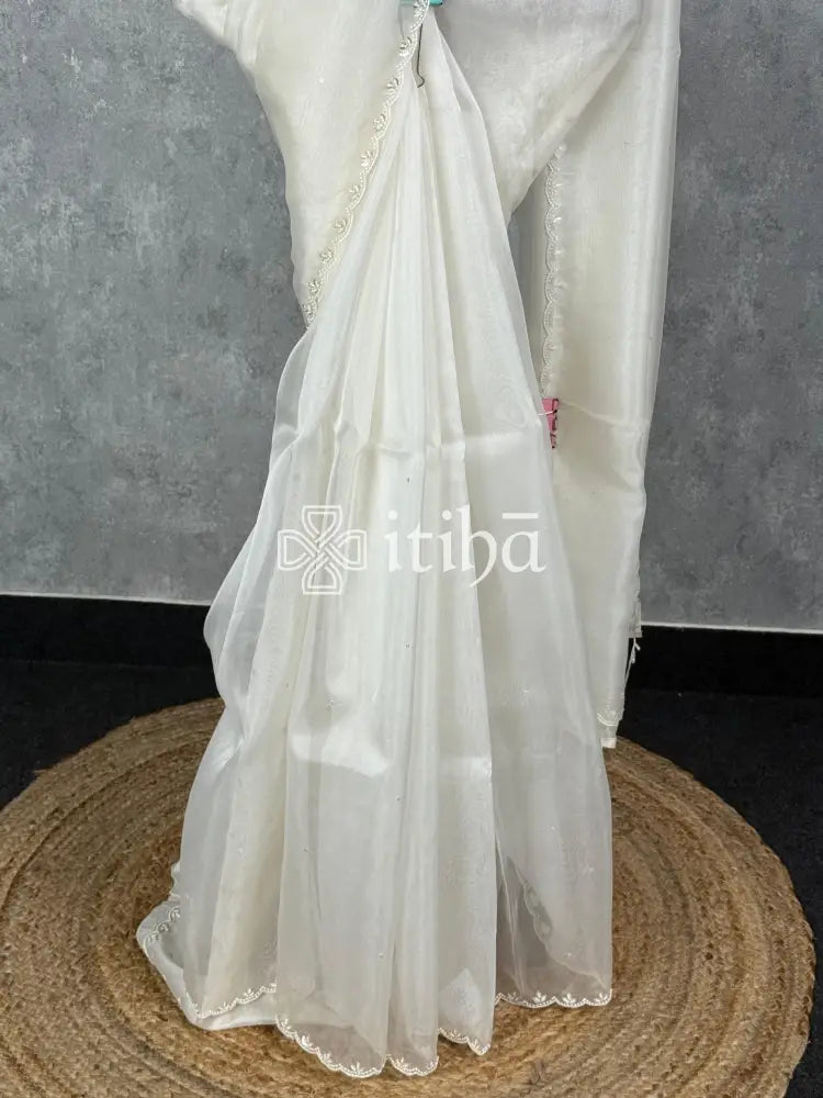 SILK ORGANZA HAND EMBROIDERY SAREE