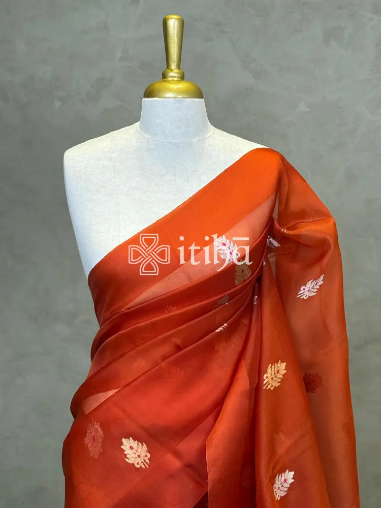SILK ORGANZA MEENAKARI BANARASI SAREE