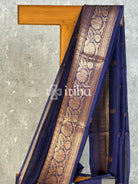 SILK ORGANZA SAREE - Navy