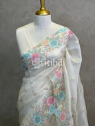 SILK ORGANZA SHADOW WORK EMBROIDERY SAREE