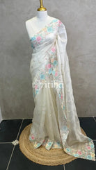SILK ORGANZA SHADOW WORK EMBROIDERY SAREE