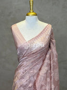 SILK ORGANZA TISSUE APPLIQUE EMBROIDERY SAREE