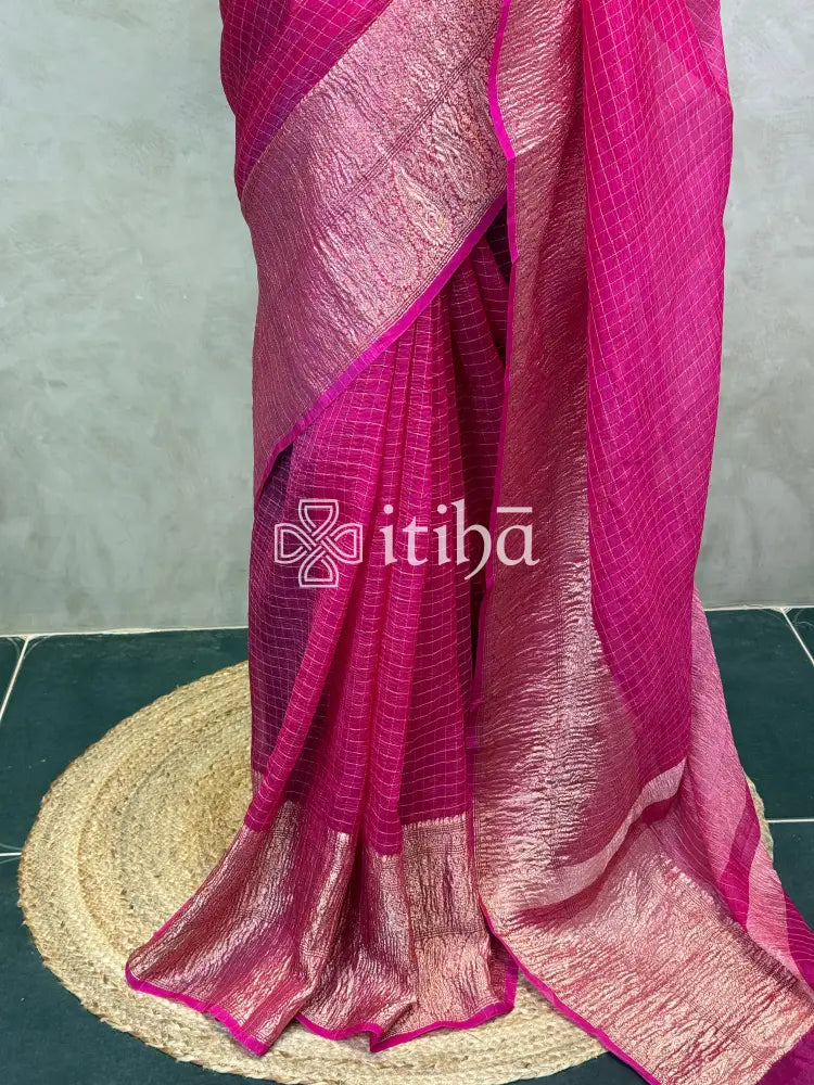 SILK ORGANZA ZARI CRUSH BANARASI SAREE