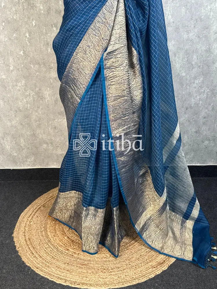 SILK ORGANZA ZARI CRUSH BANARASI SAREE