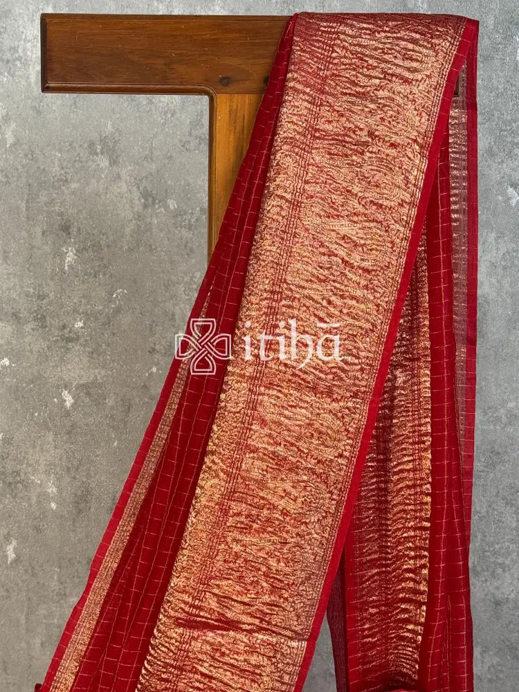 SILK ORGANZA ZARI CRUSH BANARASI SAREE