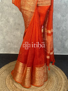 SILK ORGANZA ZARI CRUSH BANARASI SAREE