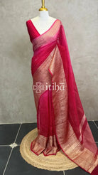 SILK ORGANZA ZARI CRUSH BANARASI SAREE