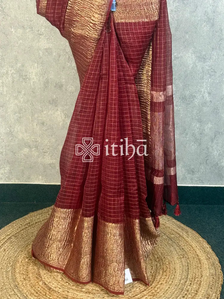 SILK ORGANZA ZARI CRUSH BANARASI SAREE
