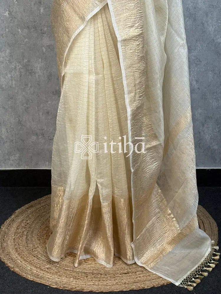 SILK ORGANZA ZARI CRUSH BANARASI SAREE