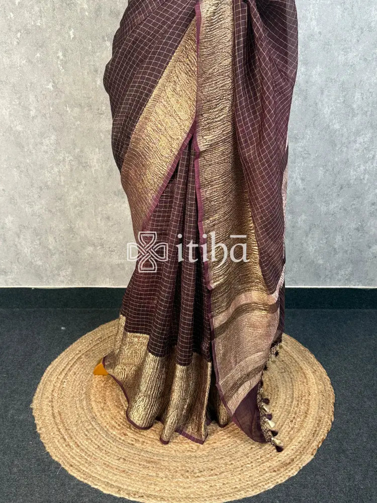 SILK ORGANZA ZARI CRUSH BANARASI SAREE