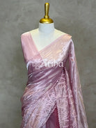SILK TISSUE ORGANZA APPLIQUE EMBROIDERY SAREE