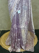 SILK TISSUE ORGANZA APPLIQUE EMBROIDERY SAREE
