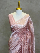 SILK TISSUE ORGANZA APPLIQUE EMBROIDERY SAREE