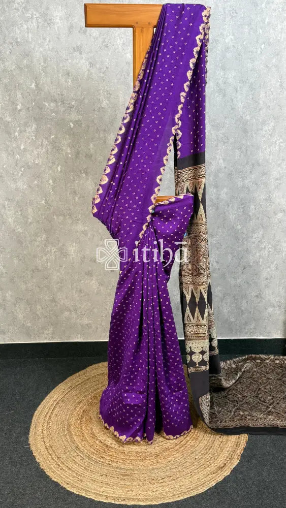 SOFT KATAN BHANDHEJ BANARASI SAREE