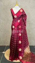 SOFT KATAN SILK MEENAKARI BANARASI SAREE - MAROON