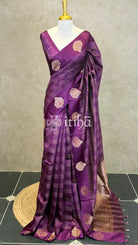 SOFT KATAN SILK MEENAKARI BANARASI SAREE - Purple