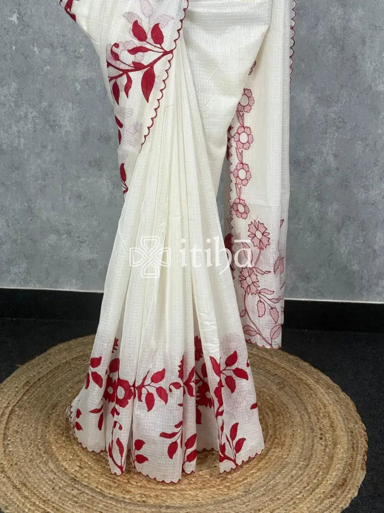SOFT KOTA APPLIQUE EMBROIDERY SAREE