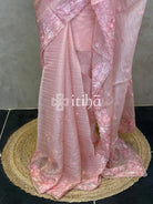 SOFT ORGANZA APPLIQUE EMBROIDERY SAREE