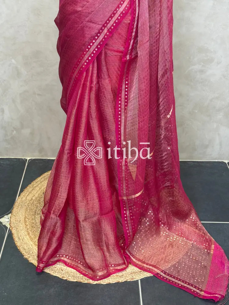 TISSUE KORA MUSLIN SILK SAREE