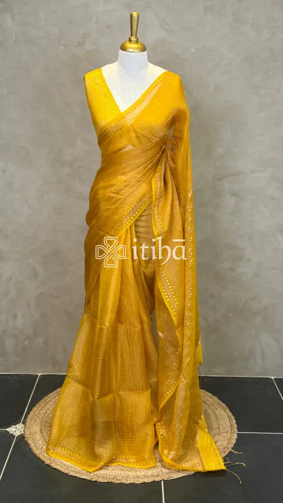TISSUE KORA MUSLIN SILK SAREE