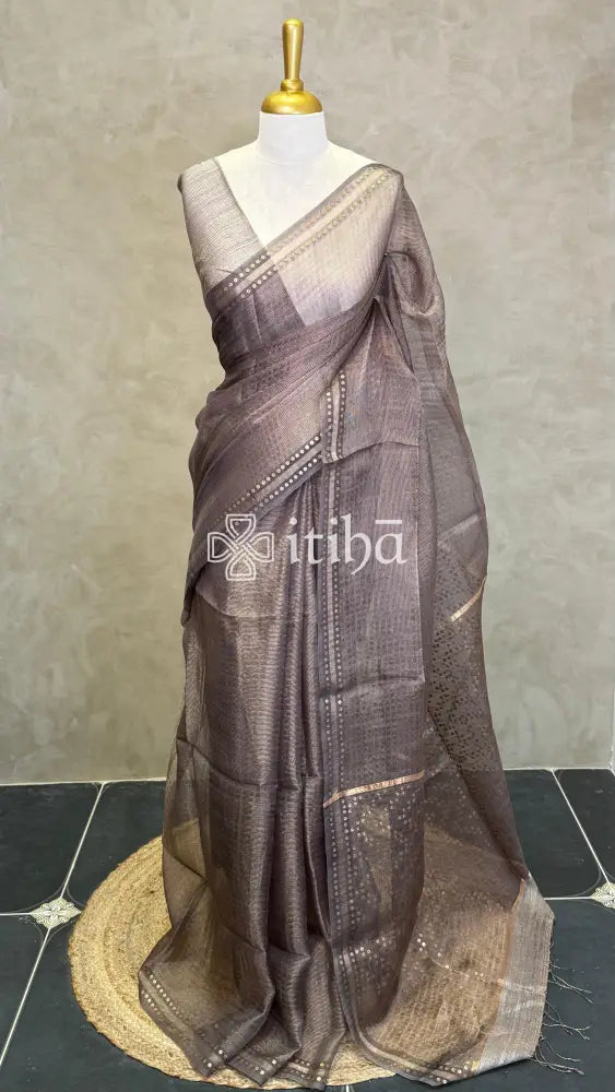 TISSUE KORA MUSLIN SILK SAREE